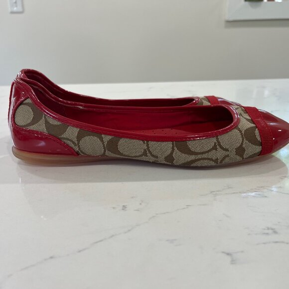 Coach Red with Logo Ballet flats 9 B - Picture 5 of 10